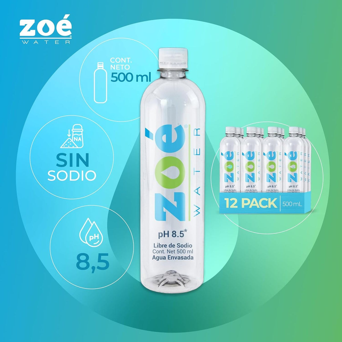 Agua Zoe Alcalina 500 ml